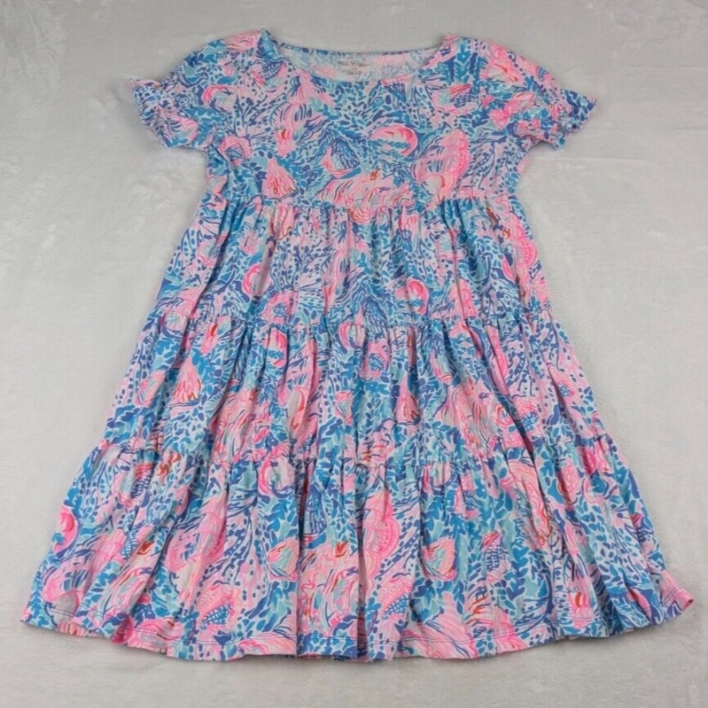 New Lilly Pulitzer Geanna Flutter Sleeve Green Ruffled Smocked Dress - Picture 12 of 14